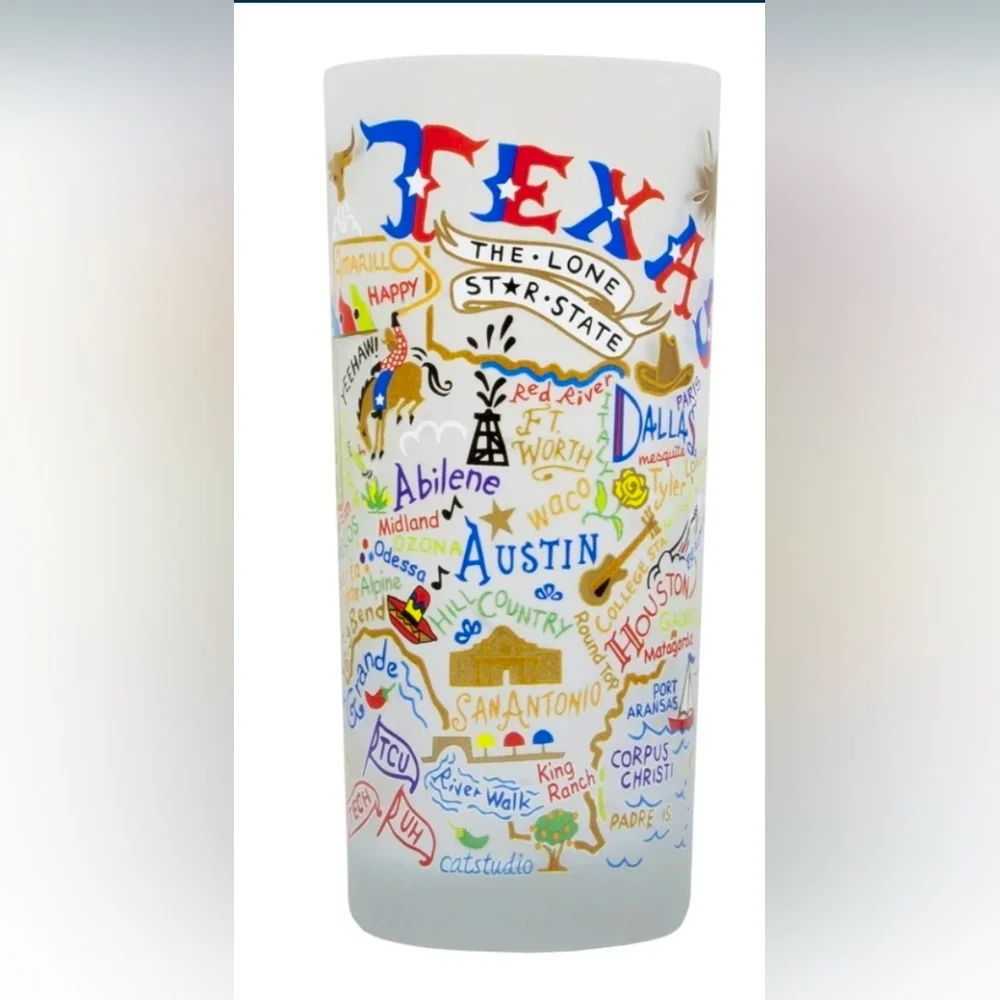 NWT Catstudio Texas Drinking Glass /Tumbler - Picture 1 of 7